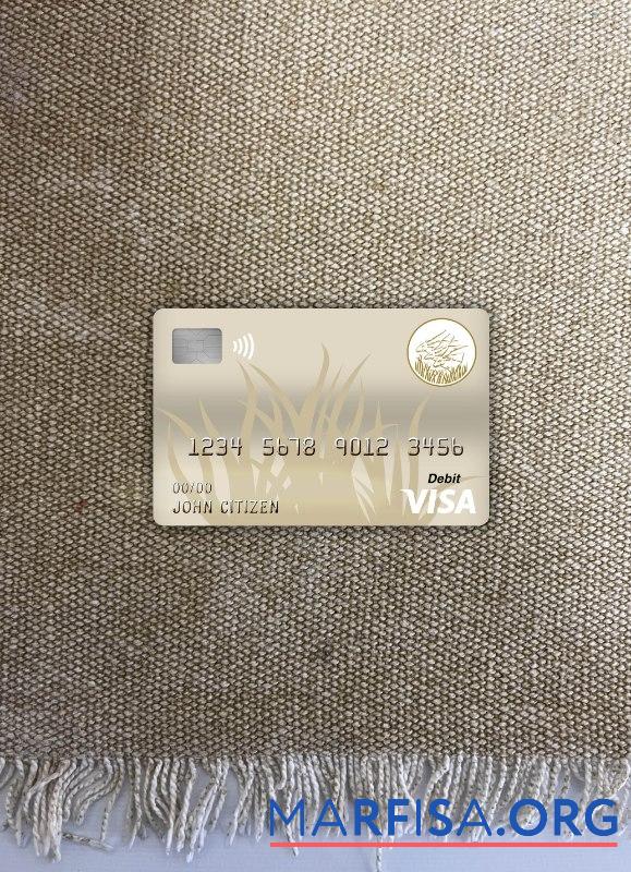 Blank Central African republic bank of central african states (beac) bank visa debit card photolook front download for verification